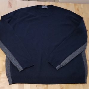 Vince 100% Wool Crewneck Sweater Navy and Gray Size XL